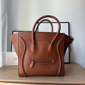 Celine luggage drummed medium- brown